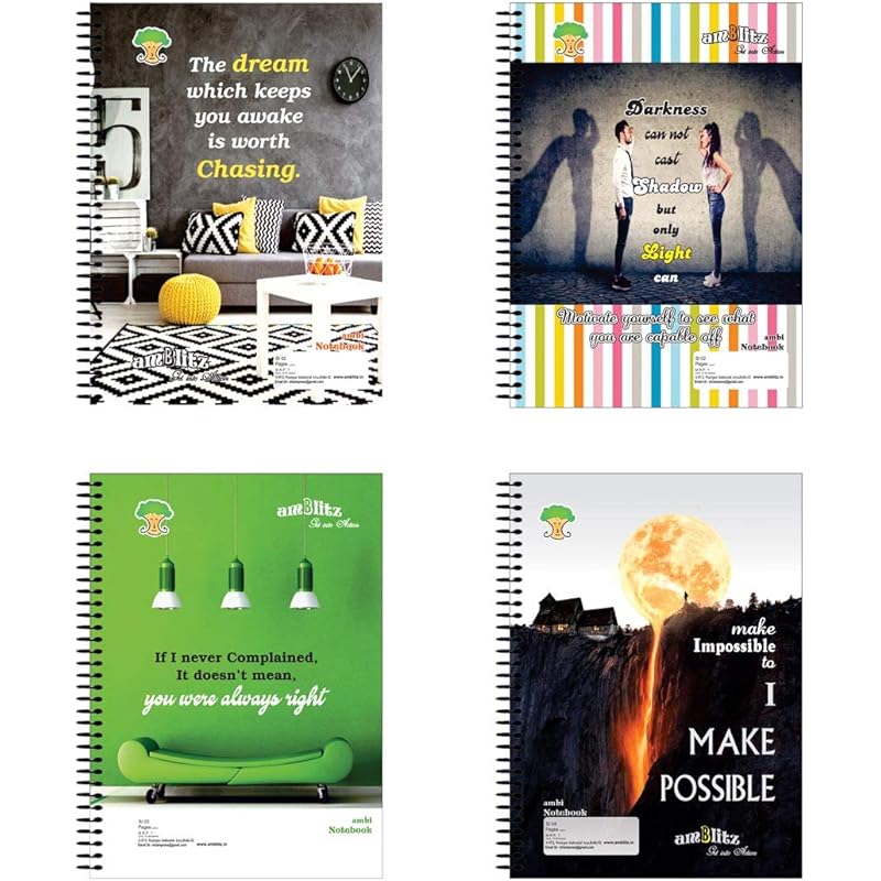 

amblitz Spiral Notebook - A4-500 pages - Unruled Regular