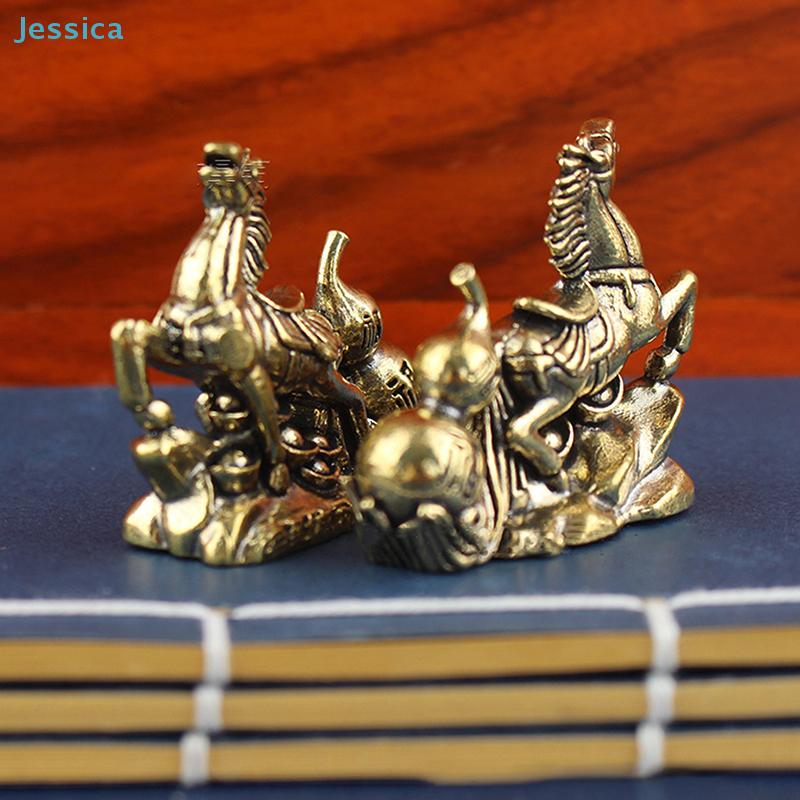Brass "Horse To Success" Figurine - Feng Shui Wealth Statue With Gourd Coins For Home Office Decor