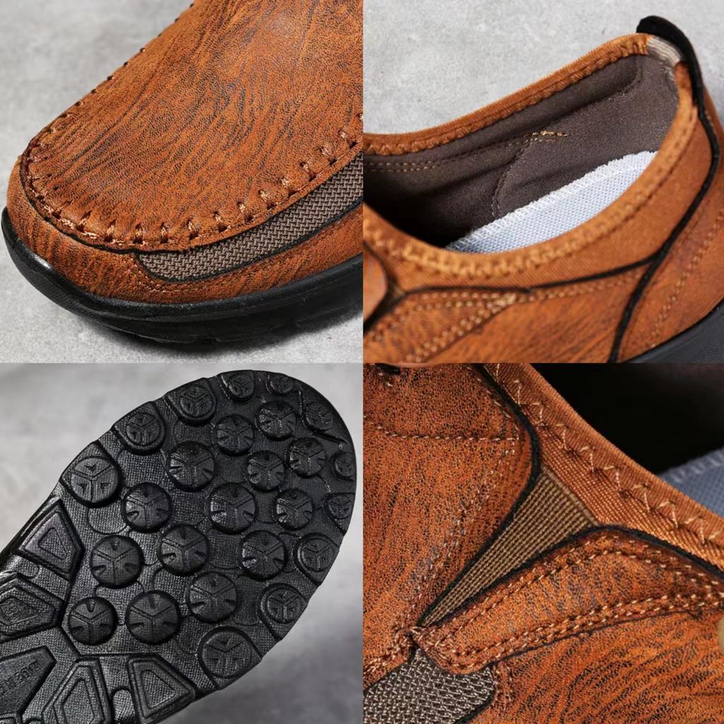 Fashion 2025 Men's Casual Shoes Men Handmade Retro Breathable Flat Loafers Moccasins Dress Comfortable Slip On Driving Shoes Zapatillas