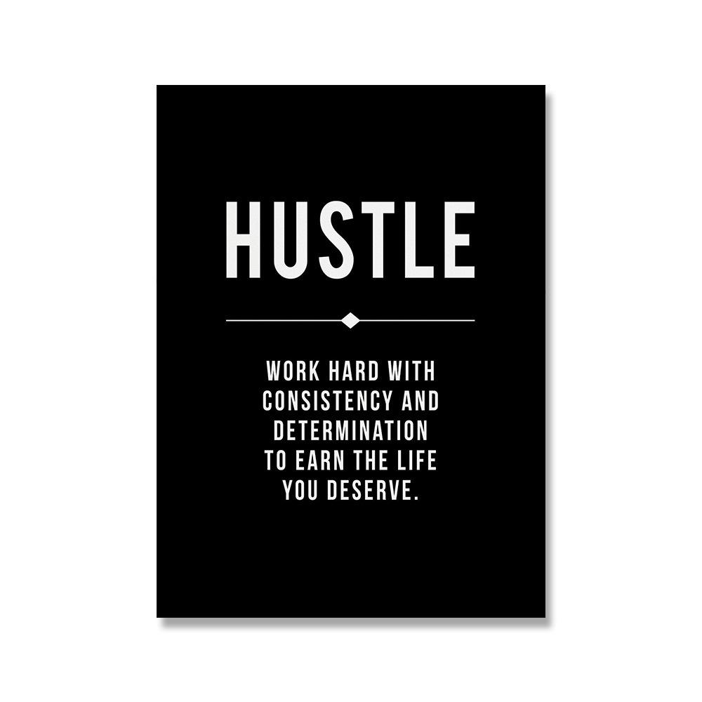 Nordic English Inspiring Quote Wall Art - Micro-spray Print for Office Decor