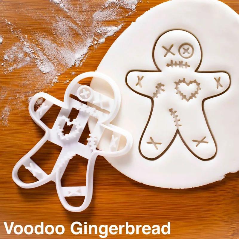 Plastic Gingerbread Man Cookie Mould Cartoon Christmas Biscuit Molds Cookie Press Molds DIY Kitchen Cookie Cutter