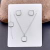 Stainless Steel 18k Gold Plated Tarnish Free Square Shell Necklace Earrings Bracelet Set for Women Wedding Party Jewlery Suit