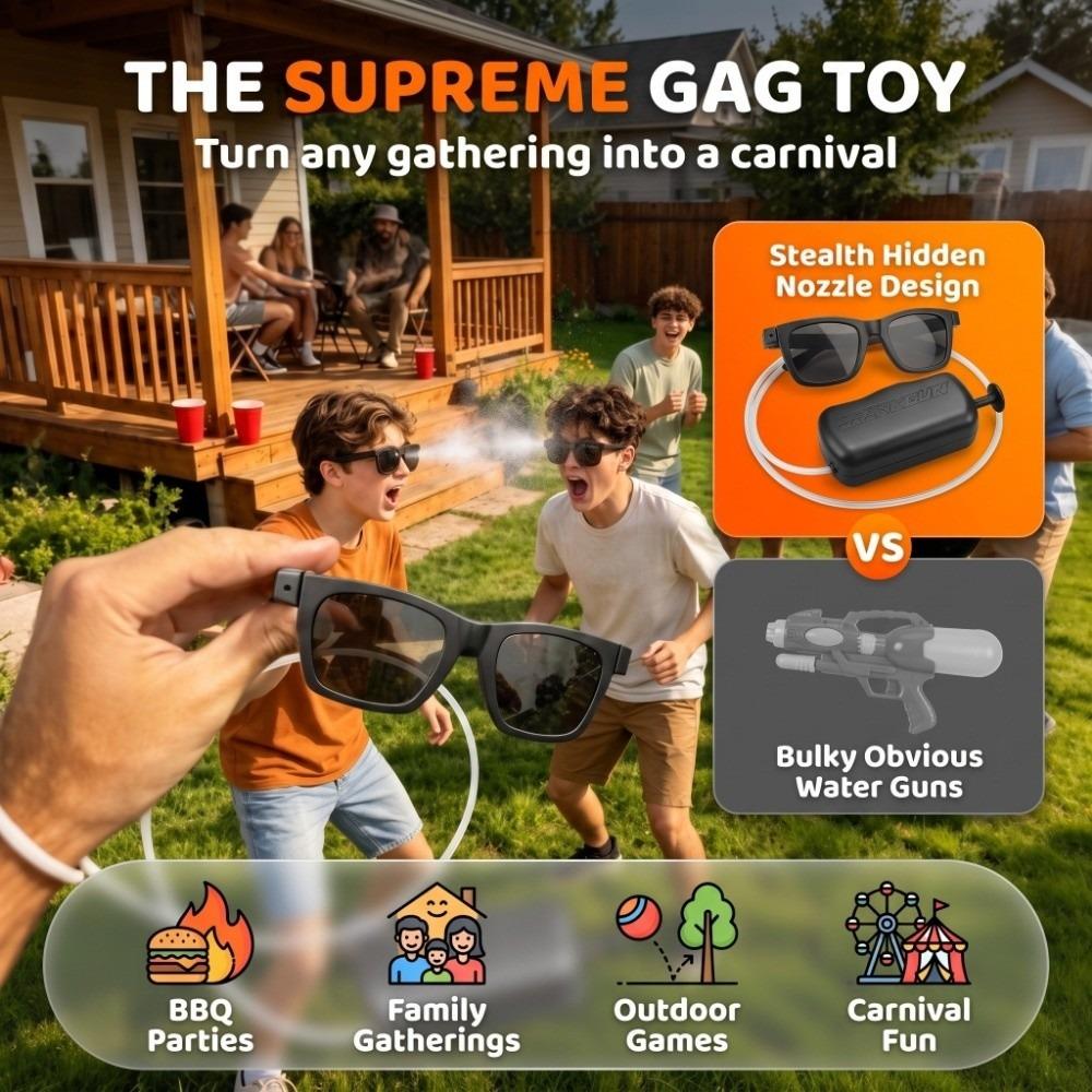 Plastic Water Spray Prank Glasses Novelty Water-spraying Prank Toy Funny Glasses Toy Gifts