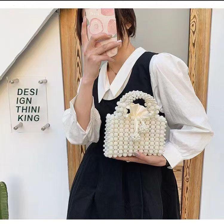 Yangmei Beaded Pearl Crossbody Handbag