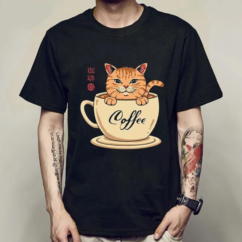 Neues Sommer-Mode-T-Shirt Kawaii Harajuku Anime Katze T-Shirt Herren O-Ausschnitt Kurzarm-T-Shirt Japanisches Sommer-Kurzarm-T-Shirt