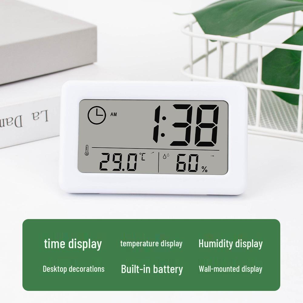 Nordic Style Colorful Clock: Simple Electronic Display with Temperature and Humidity Monitoring, Thin and Convenient Design.