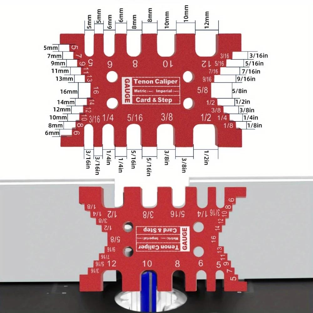 Woodworking Tenon Caliper Dovetail Jig and Miter Triangle Ruler - 1Pc/2Pcs Aluminum Square Protractor and Tenon Gaps Gauge Kit