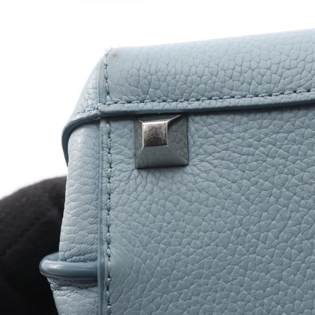Used MCM Handbag leather Blue Used Women