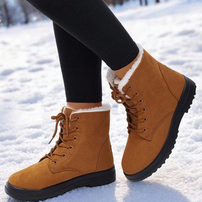Women's Winter Boots Low Heels Women Boots with Fur Warm Winter Shoes Women Snow Boots Ankle Botas Mujer Winter Footwear Female