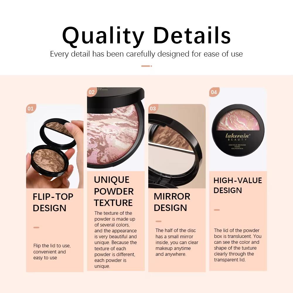 Matte Face Foundation Bronzer Pressed Powder Compact Long Lasting Oil Control Translucent Loose Setting Powder For Face Makeup