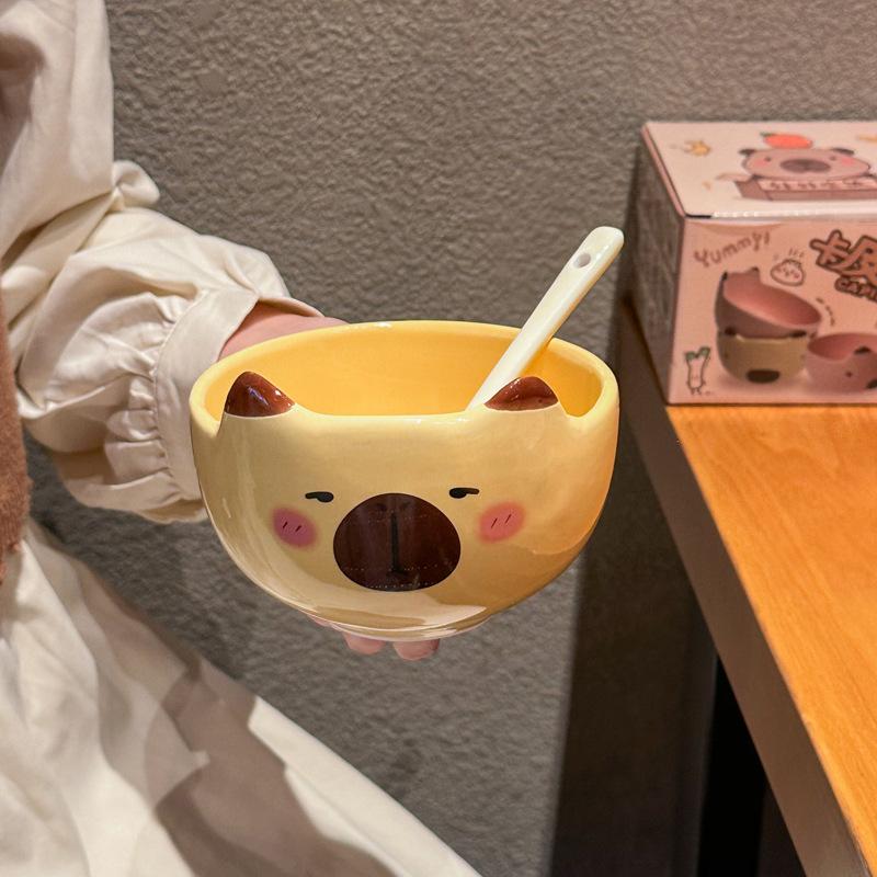 ins cute siamese cat ceramic rice bowl personal special bowl utensils children's cute tableware special beautiful rice bowl