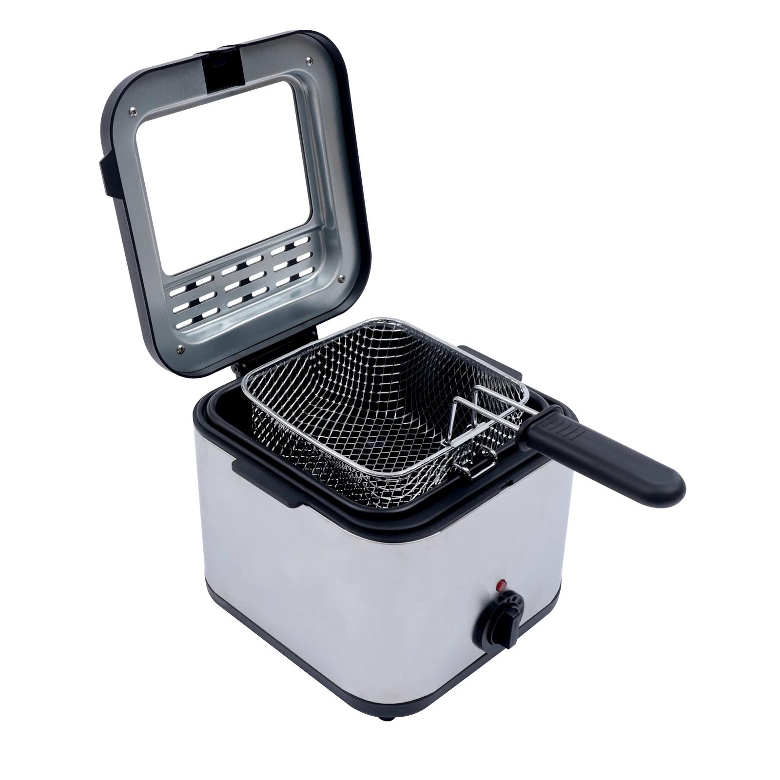 

2.64 Quart Large Capacity Kitchen Household Deep Fryer, Multi-Function French Fry Machine with Basket, 1000W Fast Frying чорний