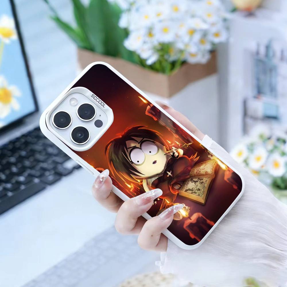 H-South P-Park Cartoon Phone Case For iPhone 16,15,14,13,12,17,Pro,MAX white Matte Shockproof Cover iPhone12PROMAX