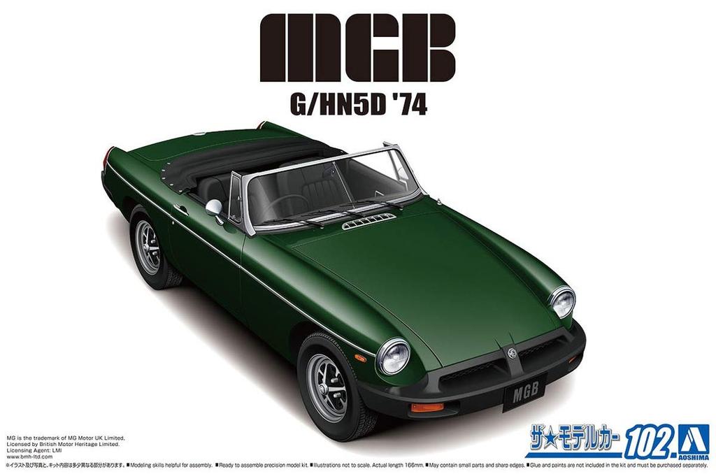 Aoshima Bunka Kyozaisha The Model Car Series BLMC 1974 Plastic Model 1/24 No.102 G/HN5D MG-B MK-3