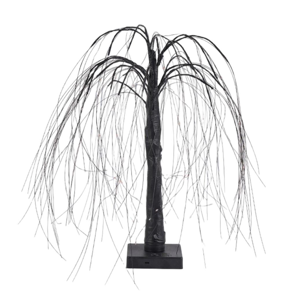 Halloween Tree Lights, Black Halloween Tree With Lights, Outdoor Tree Lights, 23.6 Inch Tree Lights Desktop Decoration