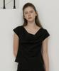 REORG Gir Drape Half Blouse Black