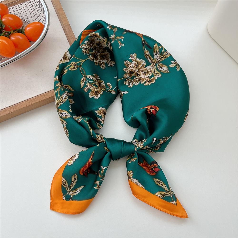 70*70cm New Luxury Square Scarf Silk Scarves Women Neck Hair Tie Band Hijab Kerchief Head Headband Smooth Bandana Female Foulard