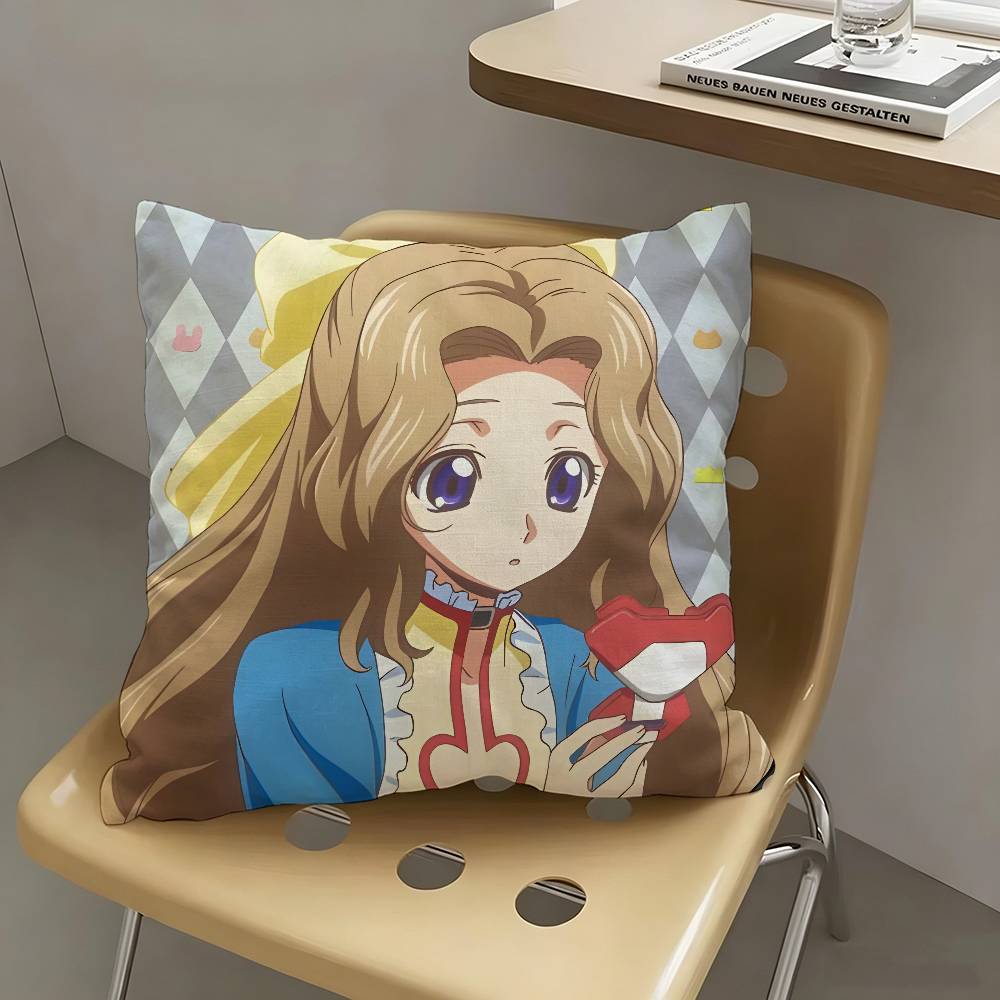 1pc Nunnally Lamperouge Anime Characters Pillow Case Fashion Square Pillowcase Bedroom Sofa Room Ins Decoration Leisure