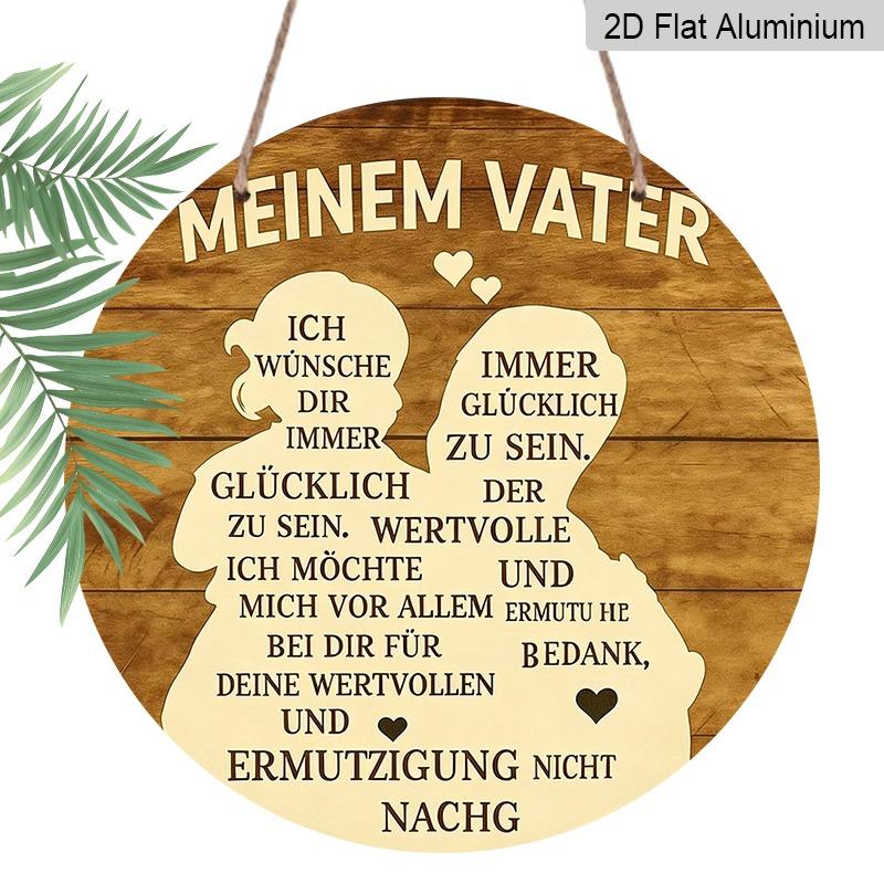 

2D Flat Father s Day Themed Aluminum Pendant Available in Various Sizes Featuring Silhouettes of Father and Daughter with Inspirational Quotes It s 7.87×7.87inch