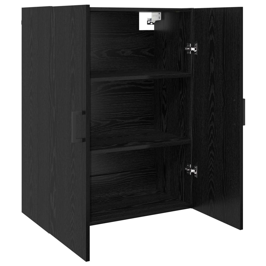 Wall Mounted Cabinet Black Oak Effect 69.5 x 34 x 90 cm