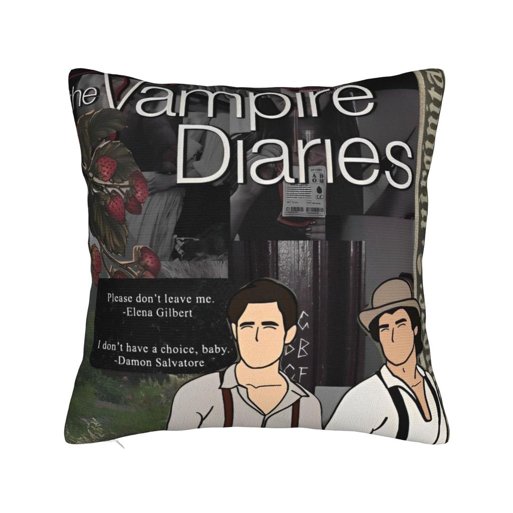 The Vampire Diaries Cartoon Pillowcase Polyester Cushion Cover Decoration TV Series Throw Pillow Case Cover Seater Wholesale