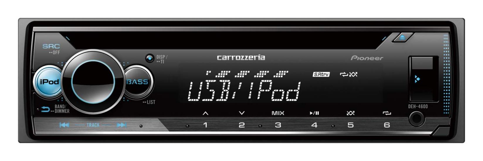 

Pioneer Audio DEH-4600 1D CD USB iPod iPhone AUX DSP Carrozzeria