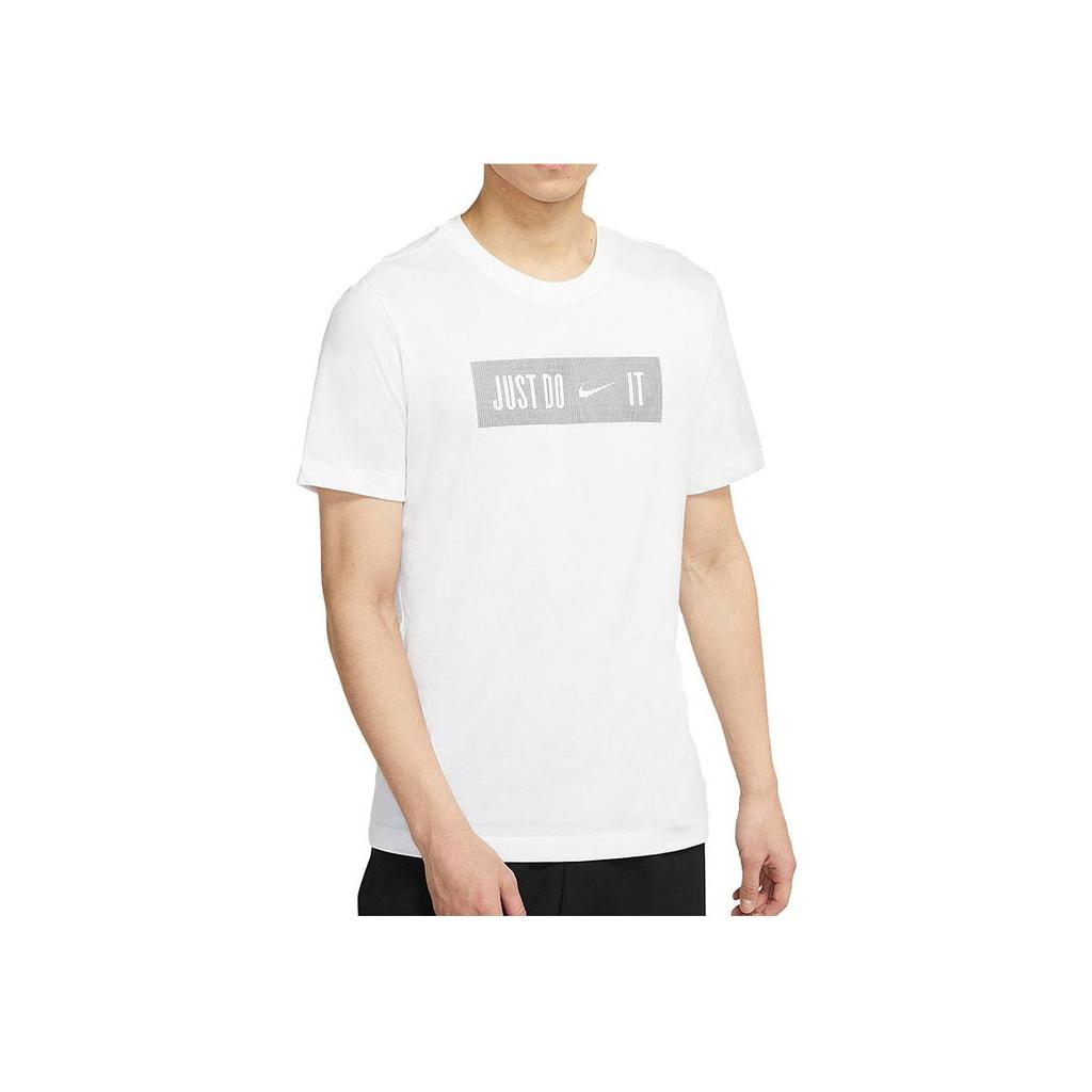Nike Alphabet Print Round Neck Sporty Breathable Short Sleeve T-Shirt Men Tops White DJ9001-100