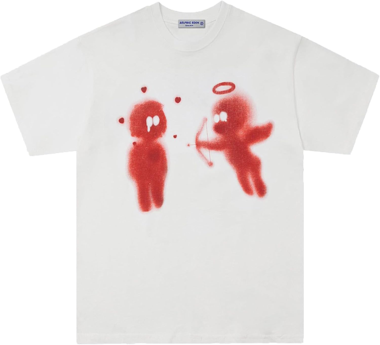 Aelfric Eden Mens Graphic Tees Cupid’s Love Arrow Oversized Tshirt Print Unisex Tee Y2K Causal Streetwear Tops Unisex T-Shirt S