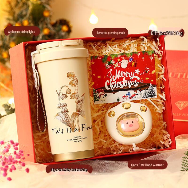 Christmas Lily Cup & Fuzzy Claw Hand Warmer Gift Set
