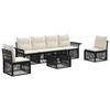 Garden Sofa Set 7 Pcs Black Poly Rattan