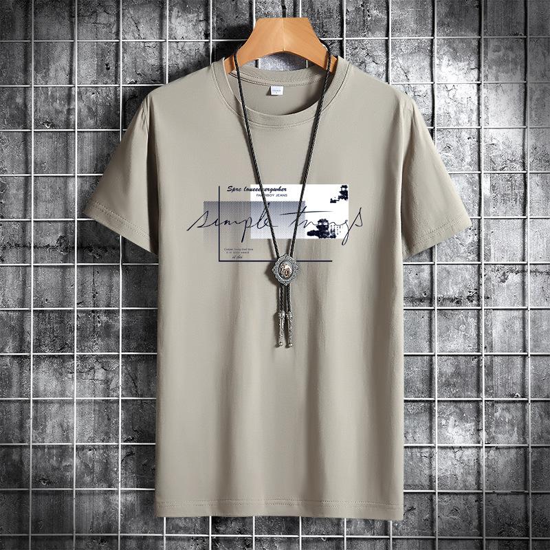 Sommer Herren Rundhals Baumwolle Kurzarm Mode Bedrucktes Casual Herren Lose Sport T-Shirt