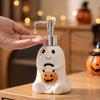 Ceramic Halloween Pumpkin Ghost Shape Soap Dispenser Pump Bottle for Bathroom Kitchen Countertop Use Durable and Easy To Refill