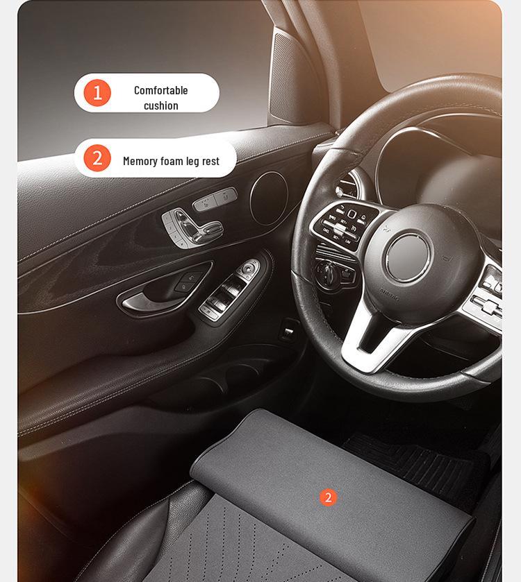 Universal Memory Foam Car Seat Leg Rest Cushion with Extended Support