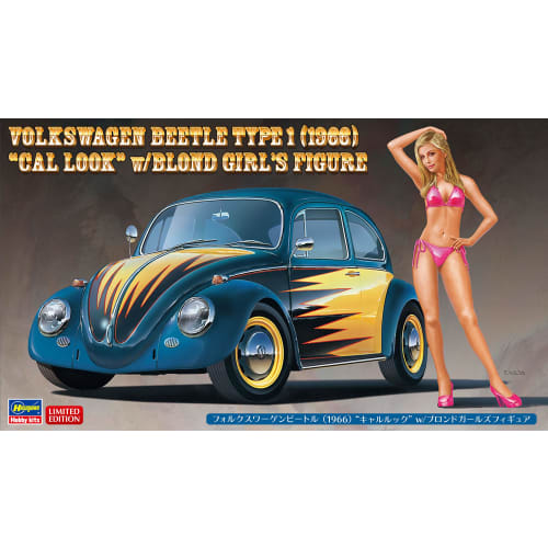 Hasegawa 1/24 Scale Volkswagen Beetle (1966) Car Look with Girls Figure Plastic Model SP445