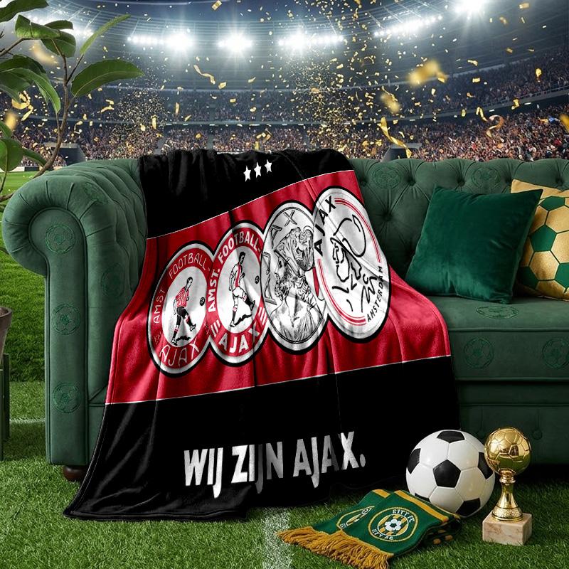 Coperta Plaid Ajax Amsterdam Coperta in Flanella Peluche per Divano Letto Regali per Uomini Donne Coperta da Viaggio Picnic Regali di Natale per Fan