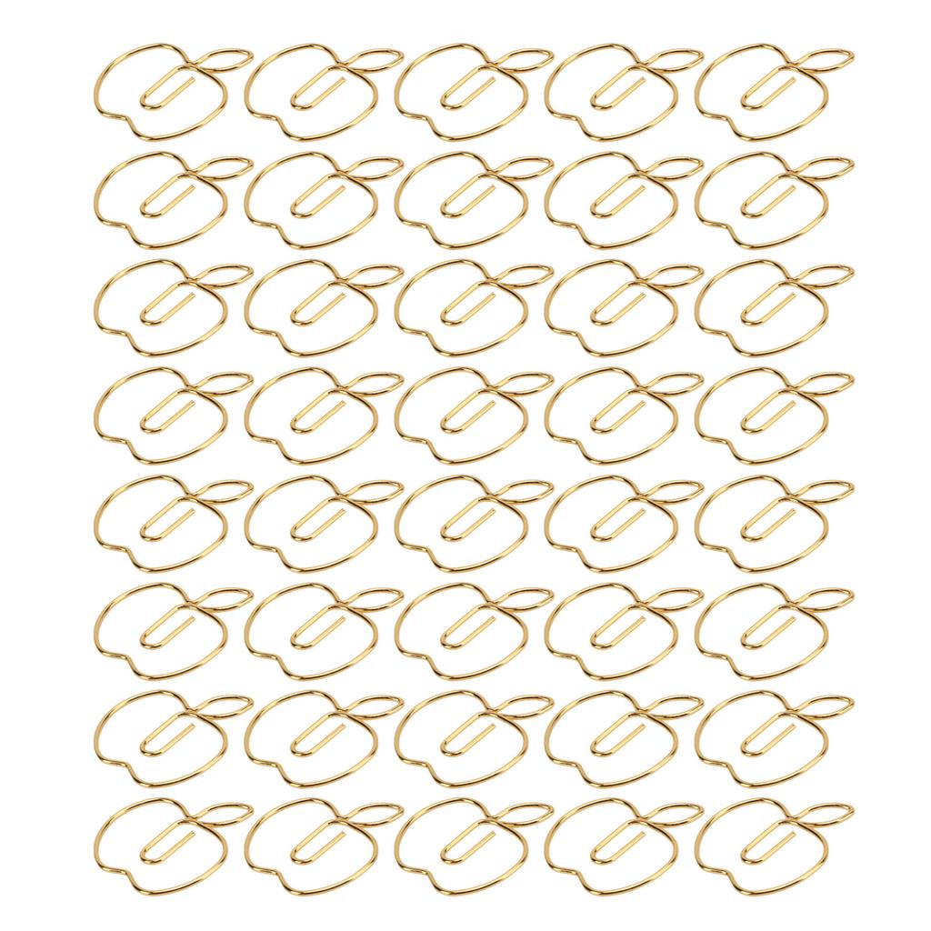 40Pcs Paper Clip Golden Apples Shape Creativity Personality Large Size Craft Paperclip for Home Offi