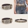 Punk Style Retro Embossed Flower Belt Y2k Cool Gothic Dark Belt Unisex