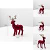Stunning Christmas Reindeer Ornament Sparkling Burgundy Velvet Decorative Accent For Holiday Trees