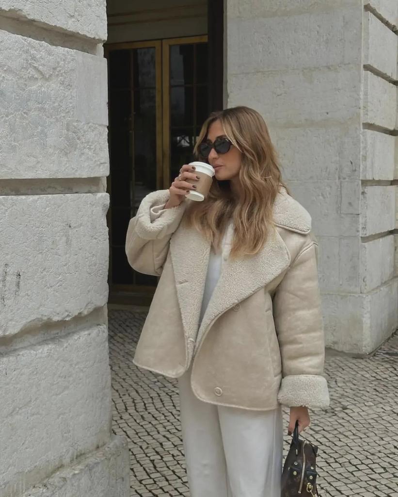 ZA Women's Suede Coat: European & American Style, Thick, Warm, All-Match Jacket for Autumn/Winter, 565-9