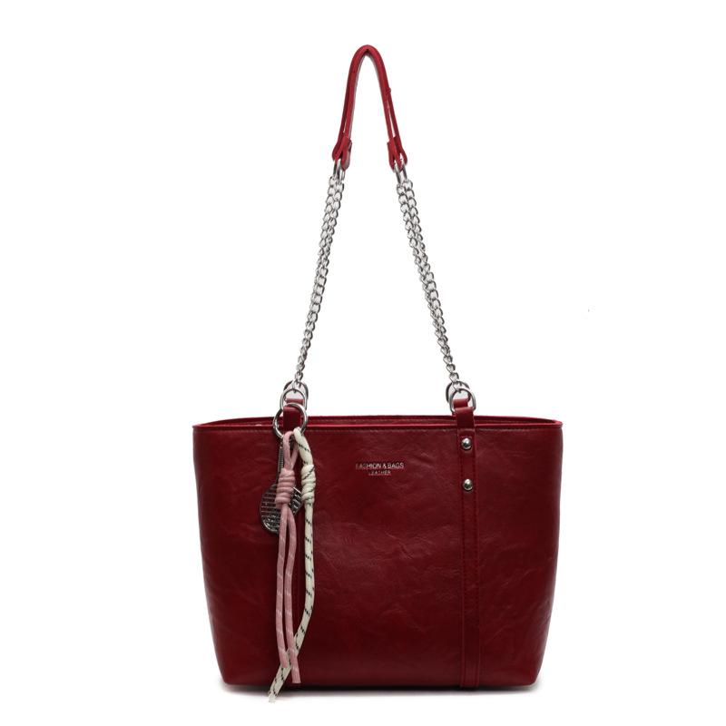 

Premium texture fashionable large-capacity handbag new femininity versatile bucket bag messenger bag shoulder bag No pendant красный
