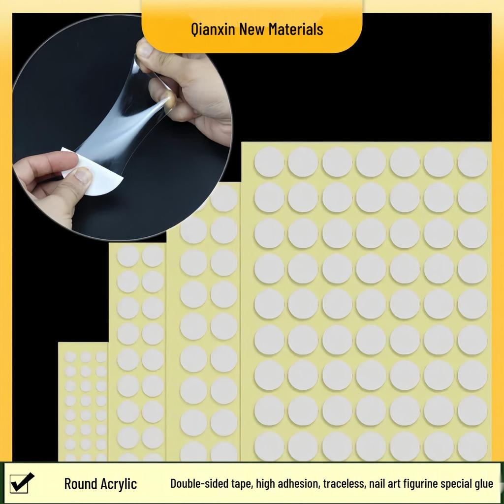 Seamless Transparent Heat-Resistant Removable Double-Sided Acrylic Tape for Nail Art and Figures