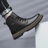 Fashion Fashion Trend Men's Leather Boots Four Seasons Outdoor Versatile Casual Hiking Boots Retro Lace-up Thick Bottom Working Boots