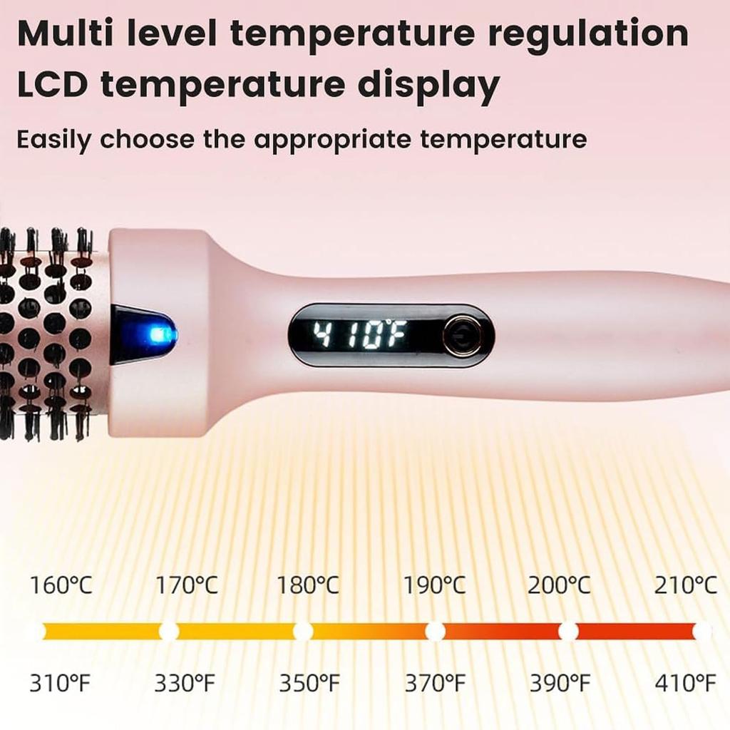 Thermal Brush, Blowout Boost 1.5 inch Heated Round Brush for Blowout Look, Dual Voltage, Ceramic Ionic Curling Brush Volumizer, Hair Styling Tool