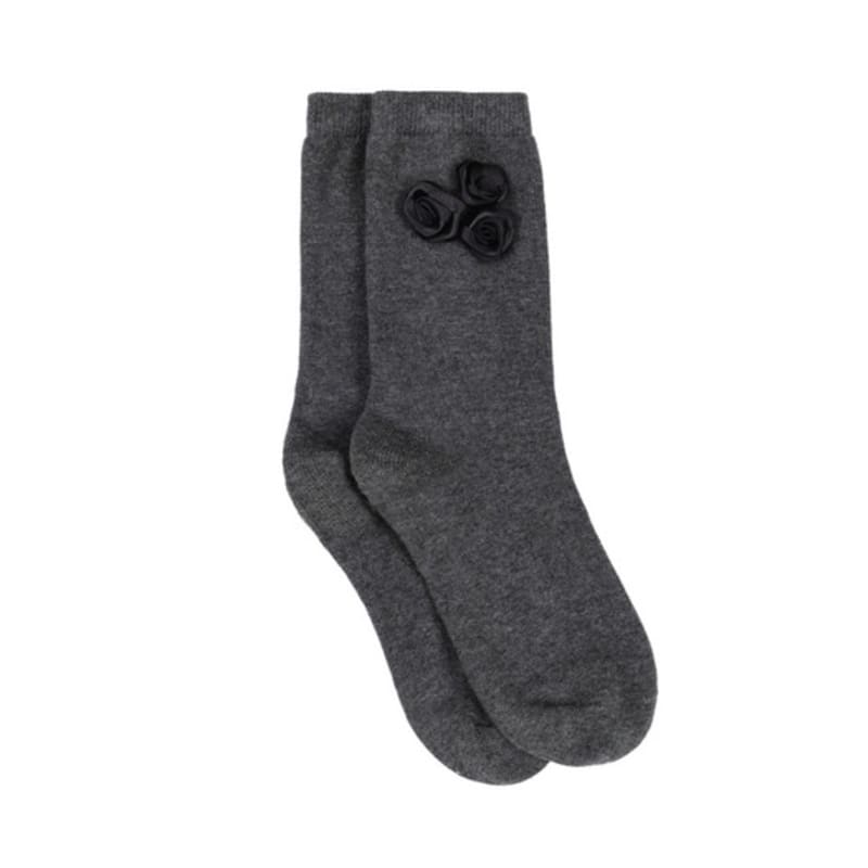 

LILYKORI Silky Rose Socks Charcoal