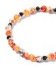 Black Rondelle Point 6mm Big Cut Orange Agate Gemstone Bracelet (C2503AC1339_OR)