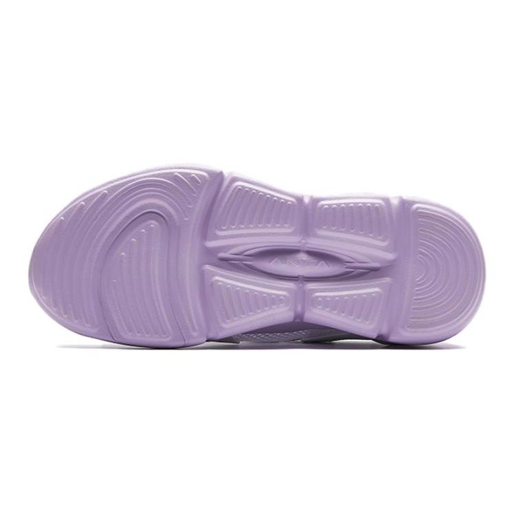 Anta Kids Mesh Breathable Shock Absorbing Wear Resistant Non-Slip Low Top Running Shoes Kids Running Shoes White Purple A322425509-1
