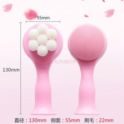 Double-sided wash brush manual soft hair cleansing brush silicone face wash face clean pores to blackhead brush three-dimensiona розы красного