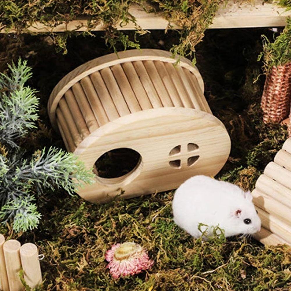 with Hiding Hole Hamster House Smooth Hamster Wooden Bridge  for Guinea Pigs Rats Small Animals