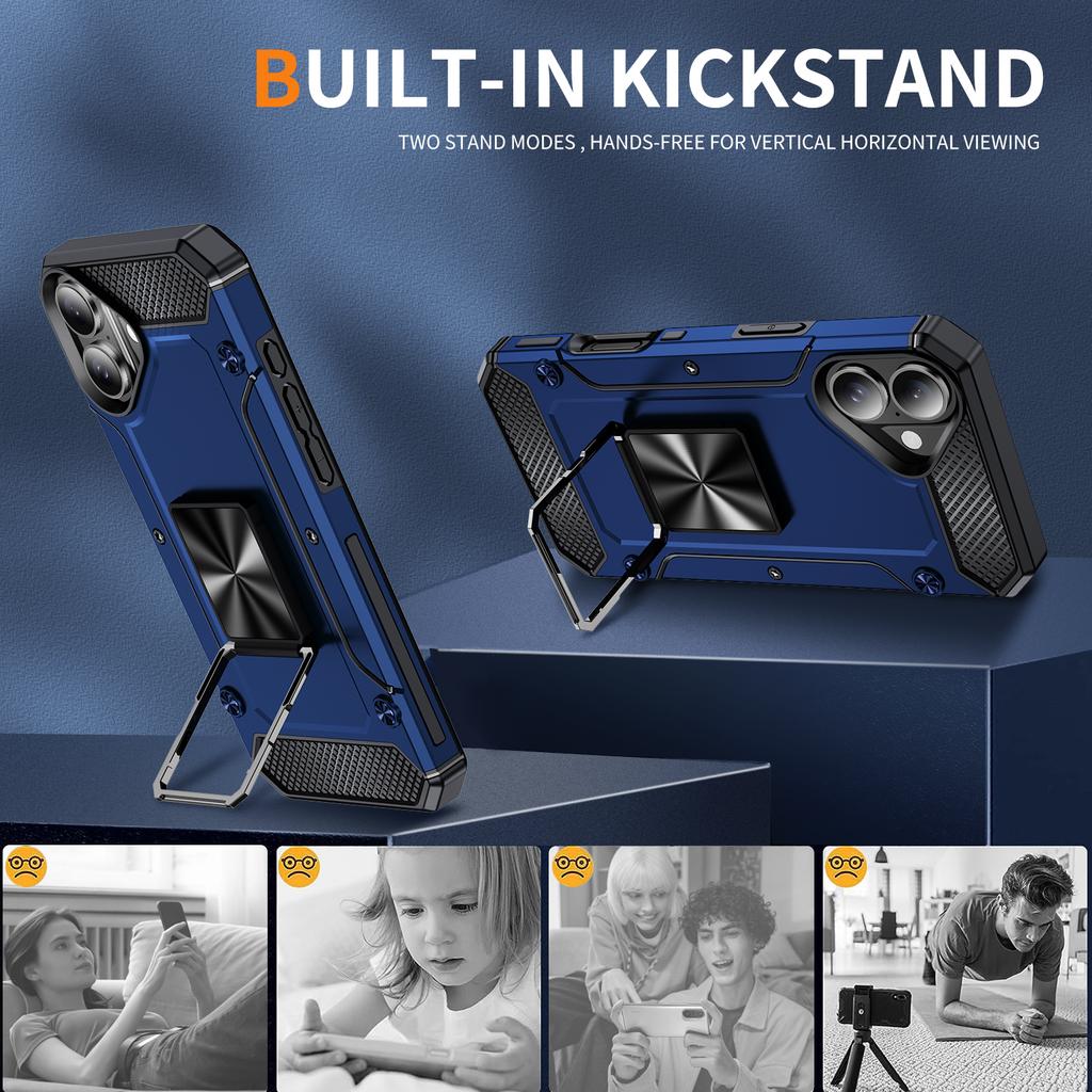 For iPhone 16 Case Military Grade Anti-Drop TPU+PC Phone Shell