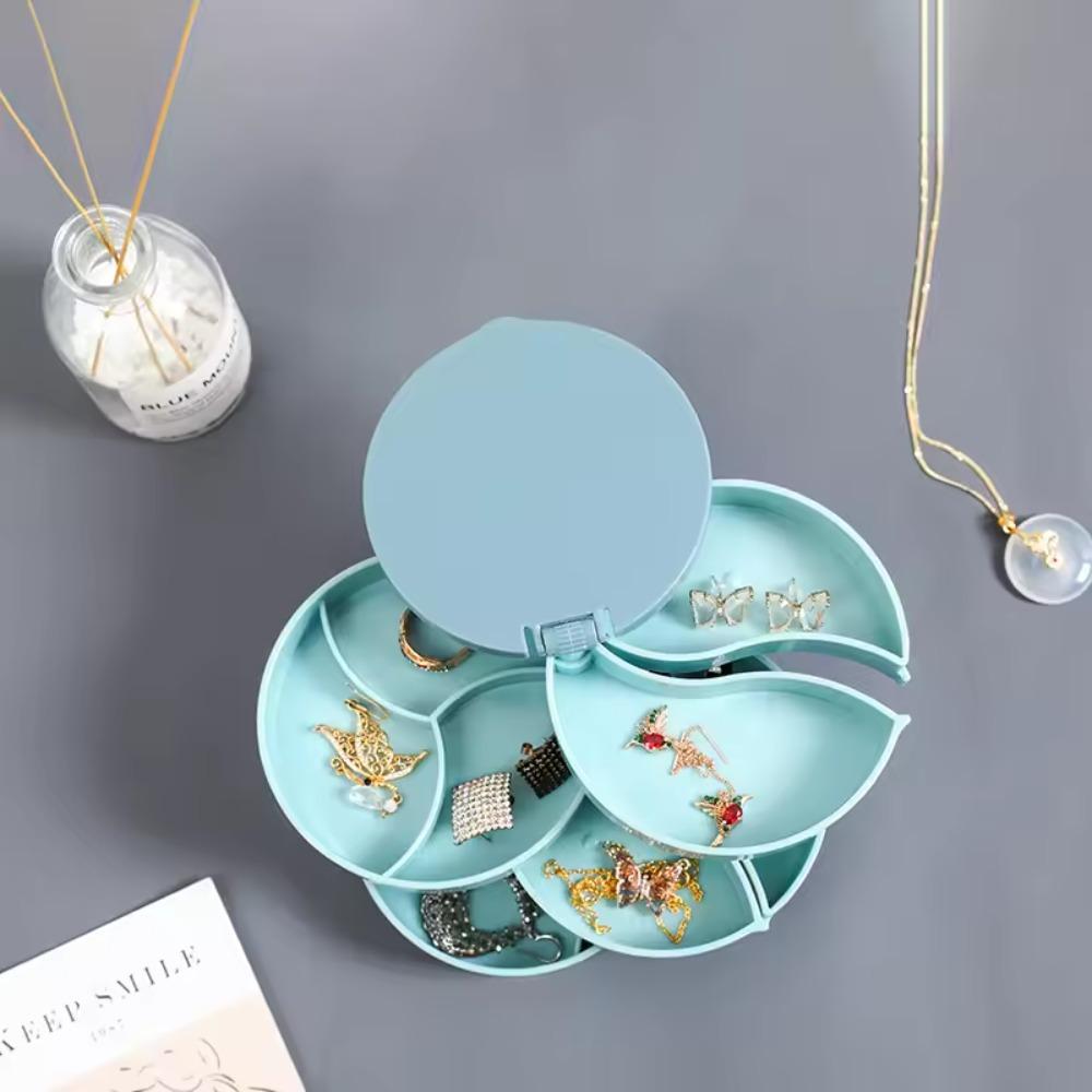 Jewelry Stand Display Tray Jewelry Storage Box Pink Ring Box Multi Layer Rotating Plastic Stand Jewelry Box Rotating Storage Box